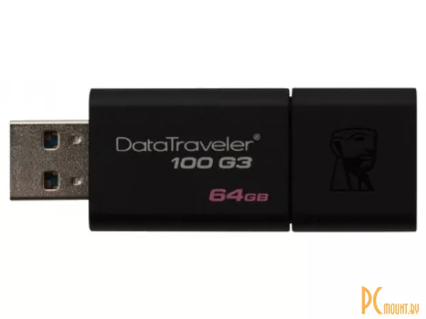 USB память 64GB, Kingston, DataTraveler 100 G3 DT100G3/64GB Black