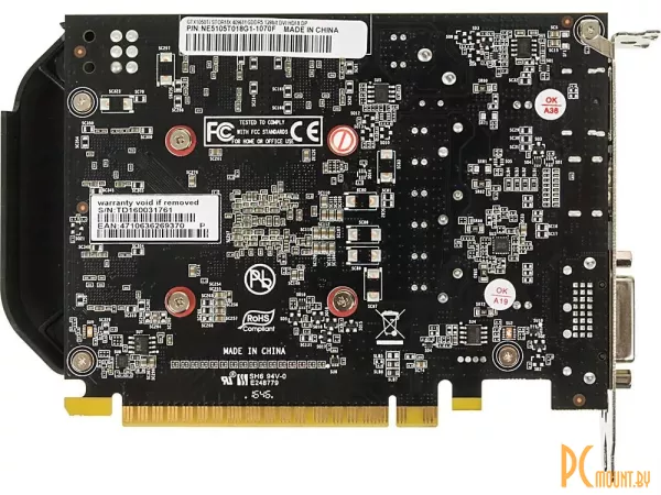 Видеокарта XpertVision GeForce GTX1050Ti StormX 4G (NE5105T018G1-1070F) RTL (Palit) PCI-E